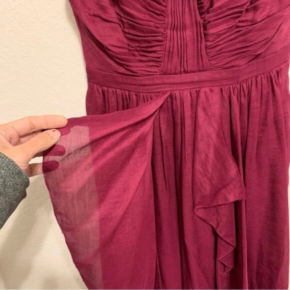 BHLDN Anthropologie Vivacity Fuschia Fit and Flare Deep V Sleeveless Mini Dress - Picture 6 of 14